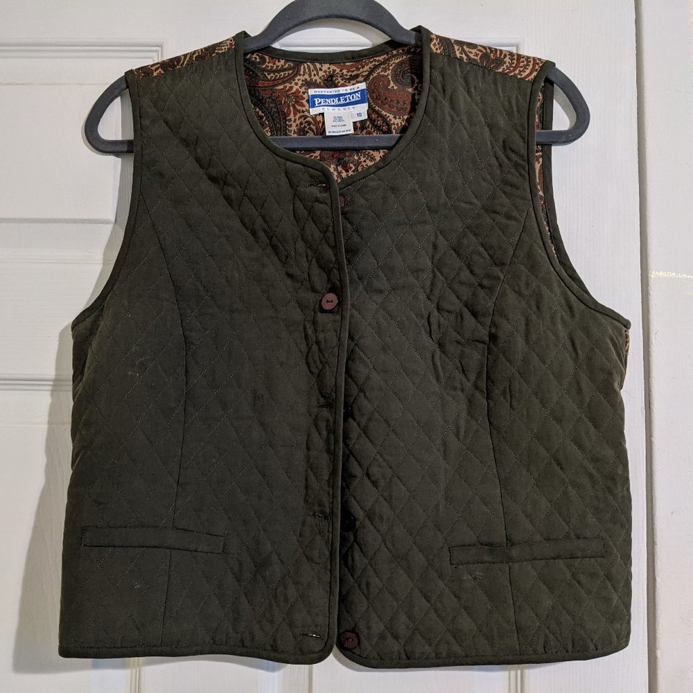 Pendleton Silk Green and Paisley Vest
